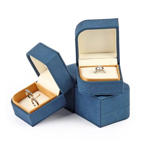 Microfiber plastic jewelry box blue