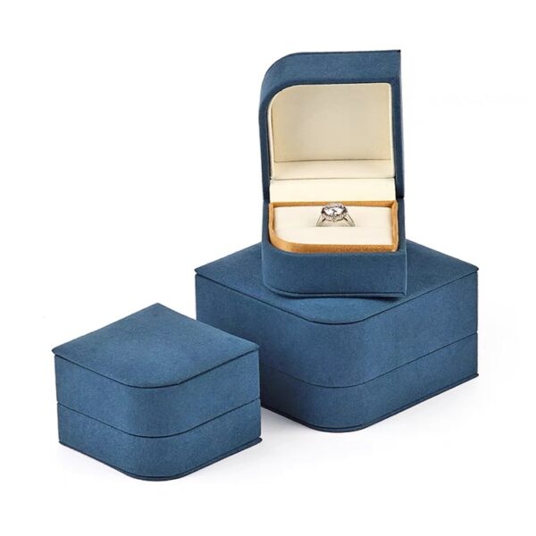 Microfiber plastic jewelry box blue