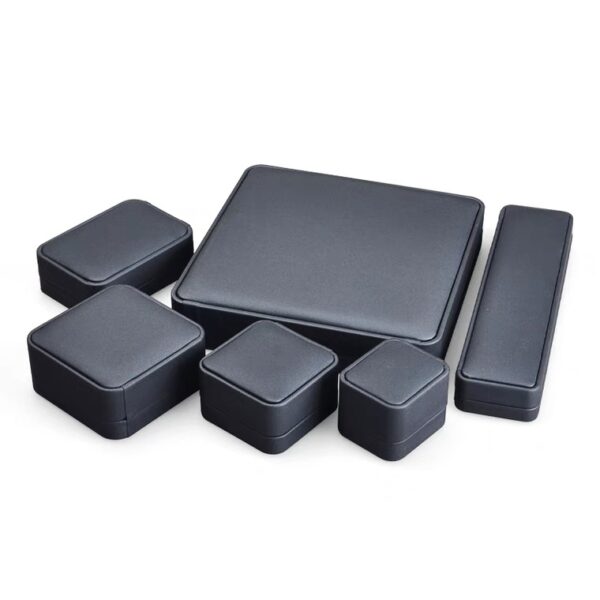 PU leather plastic jewelry box grey