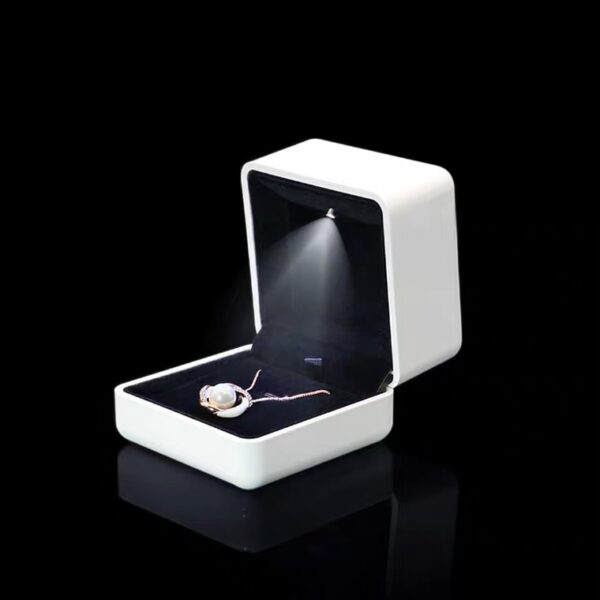 Rubber painting LED jewelry box white black